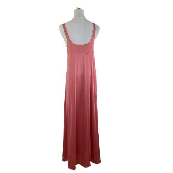 Vintage 70s Disco Vassarette Copper Nylon Keyhole Slip Dress Nightgown Size 32 - Picture 7 of 11